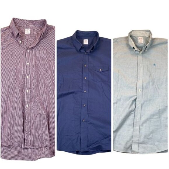 Brooks Brothers 346 Mens Shirt Size XXL Lot of 3 Long Sleeve Button-Down Casual - Picture 1 of 16